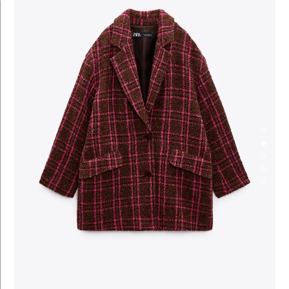 Zara wool blend plaid coat blogger’s fav - Picture 1 of 7